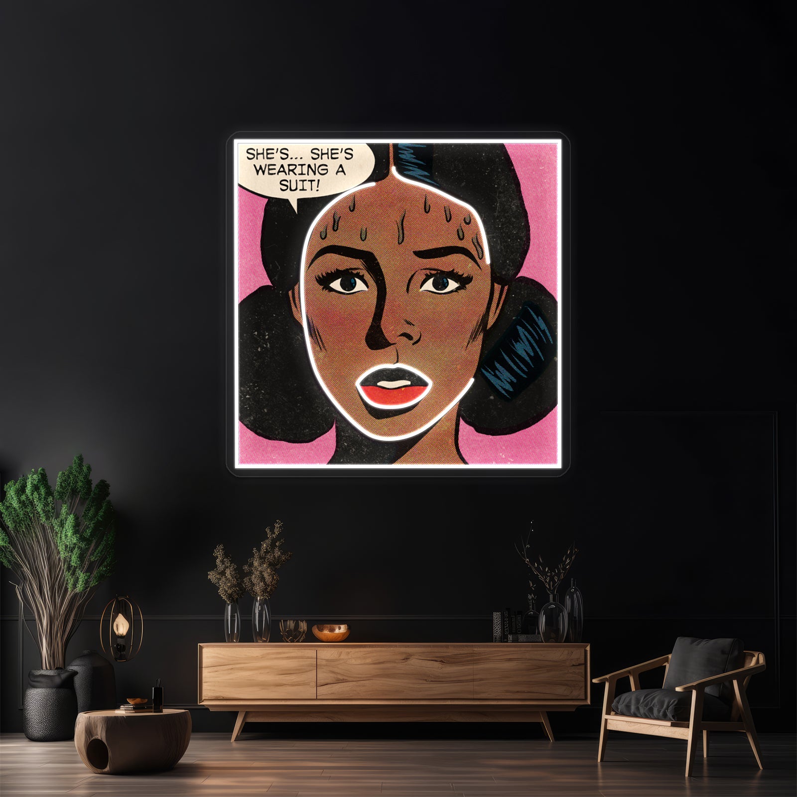 Shes Wearing A Suit Artwork Custom Led Signs | Shineneon