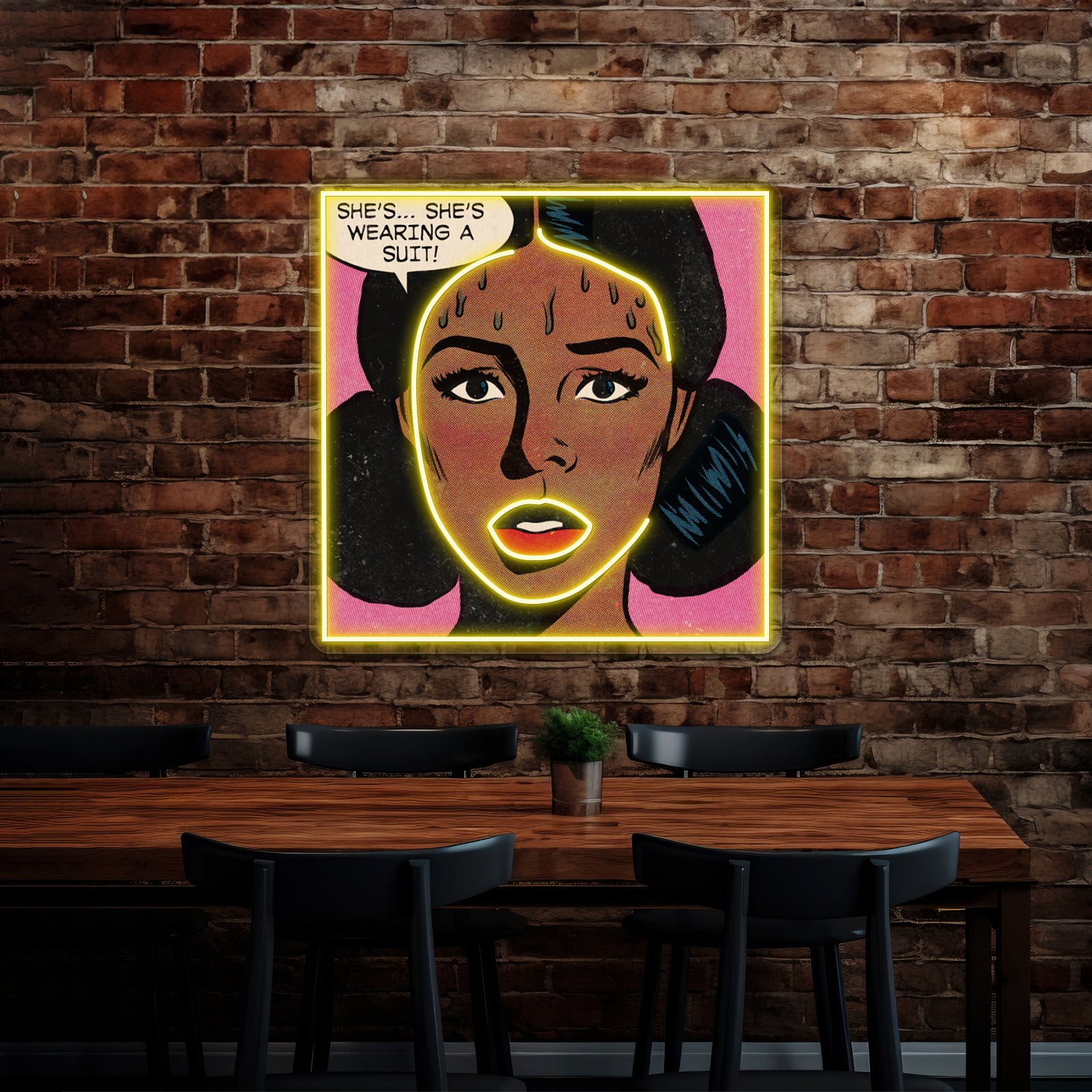 Shes Wearing A Suit Artwork Custom Led Signs | Shineneon