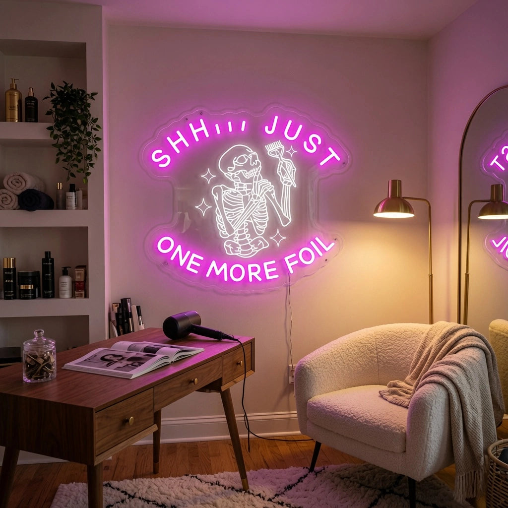 Shh Just One More Foil LED Neon Sign - 02 High-Converting Product Image