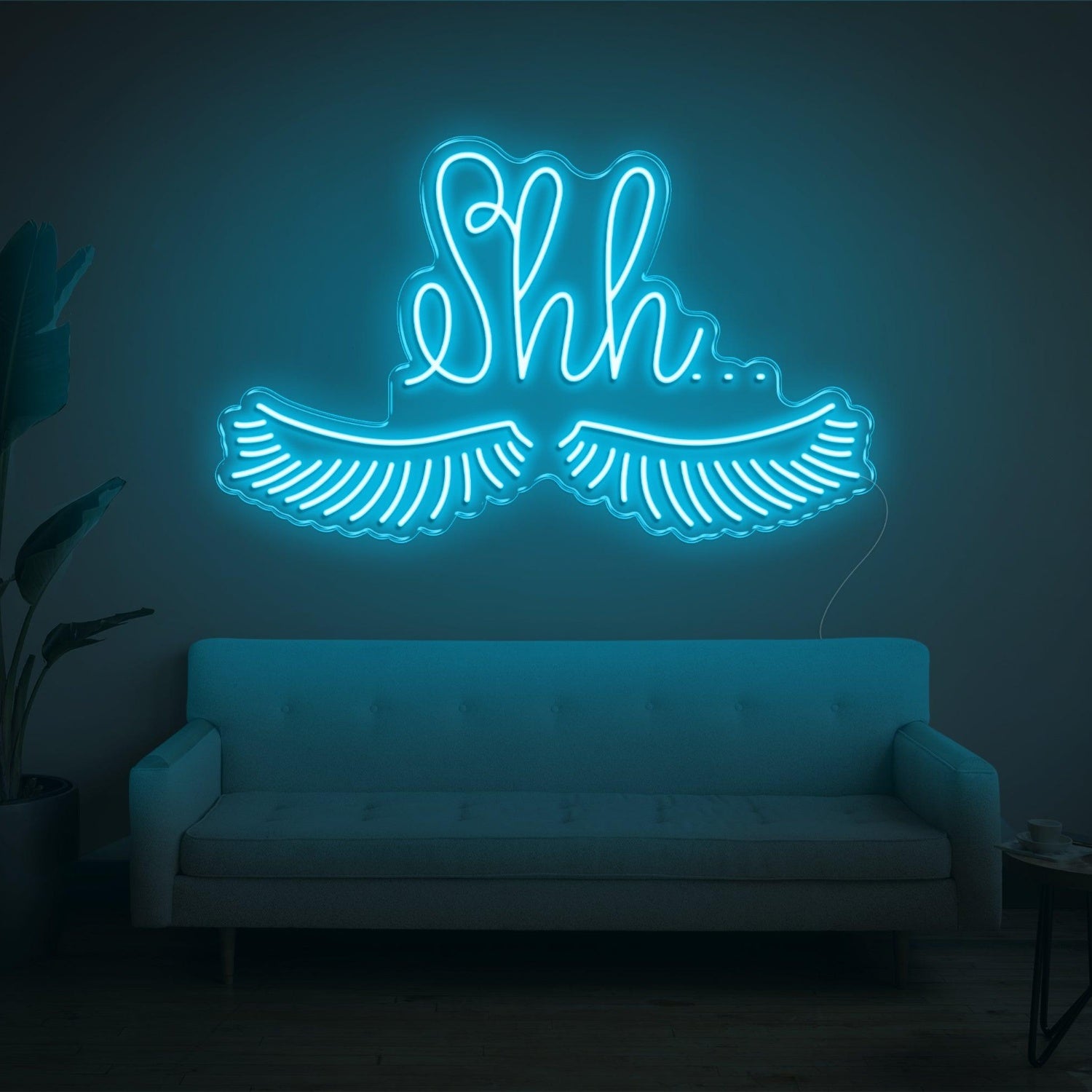 Shh With Eyelashes Led Neon Sign For Home Indoor Wall Decor | Shineneon