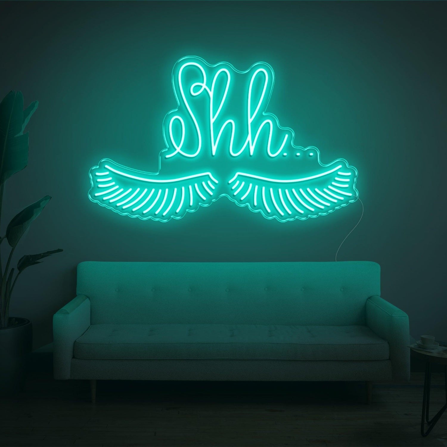 Shh With Eyelashes Led Neon Sign For Home Indoor Wall Decor | Shineneon