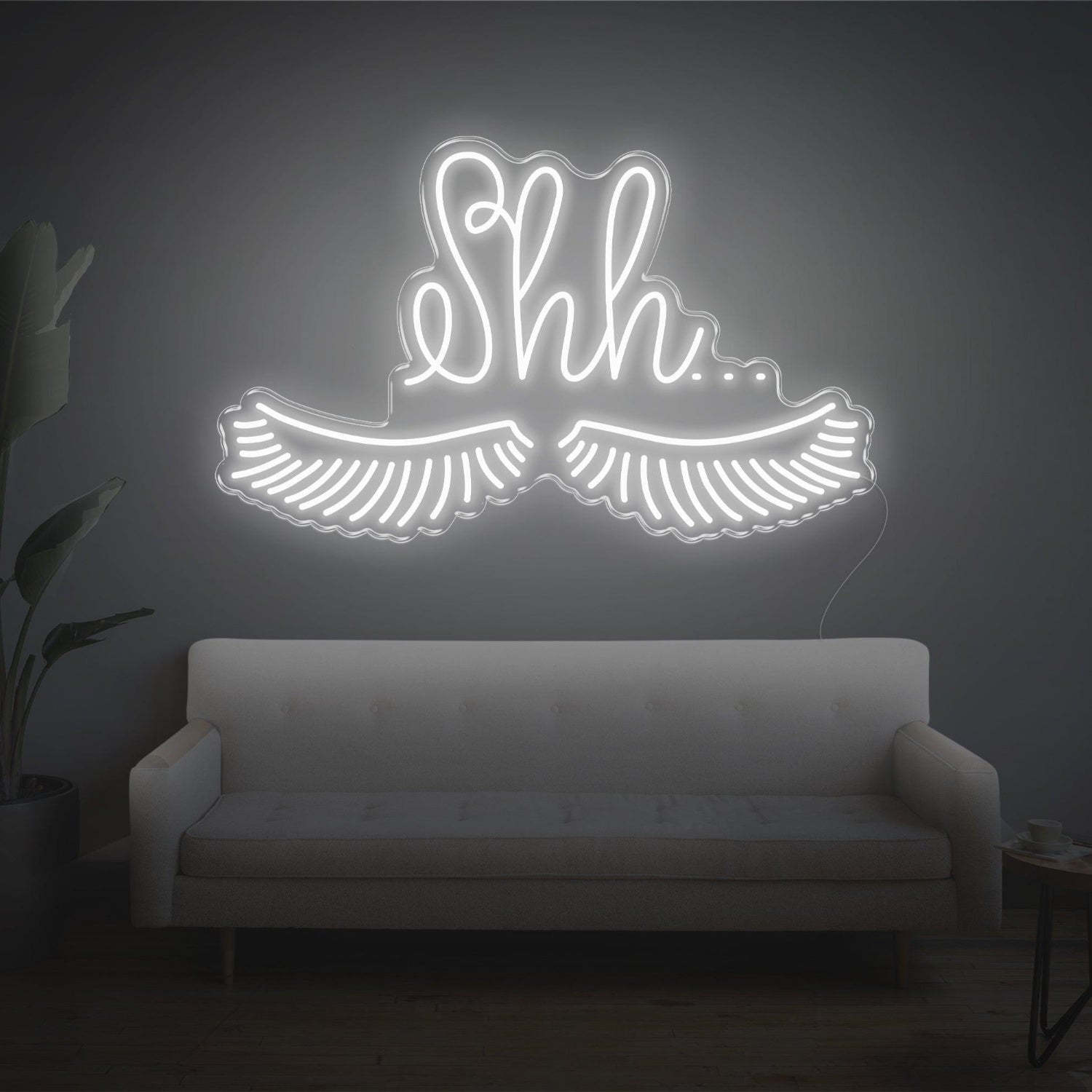 Shh With Eyelashes Led Neon Sign For Home Indoor Wall Decor | Shineneon