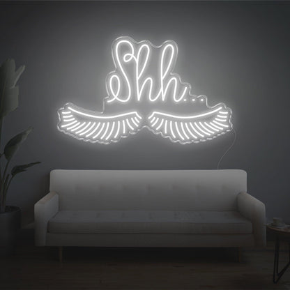Shh With Eyelashes Led Neon Sign For Home Indoor Wall Decor | Shineneon