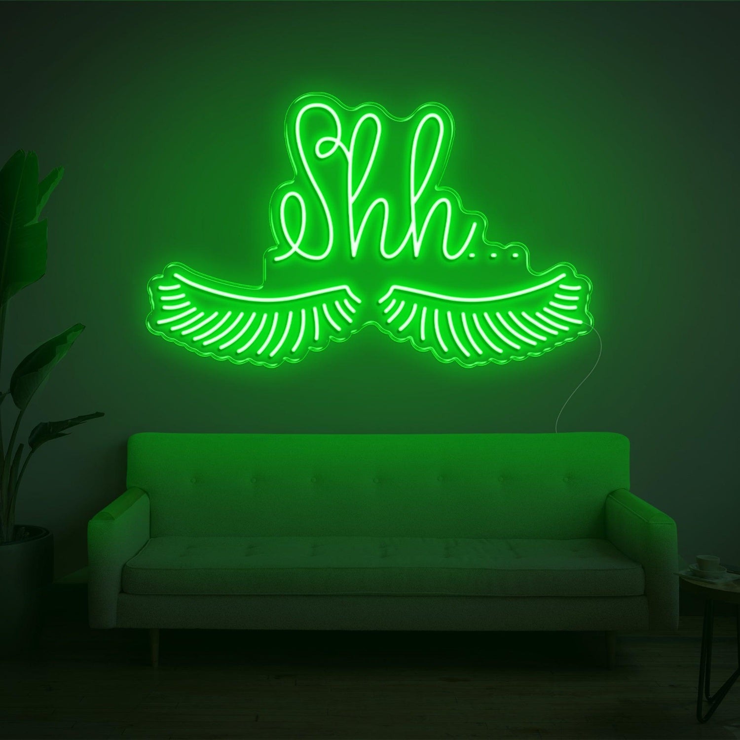 Shh With Eyelashes Led Neon Sign For Home Indoor Wall Decor | Shineneon