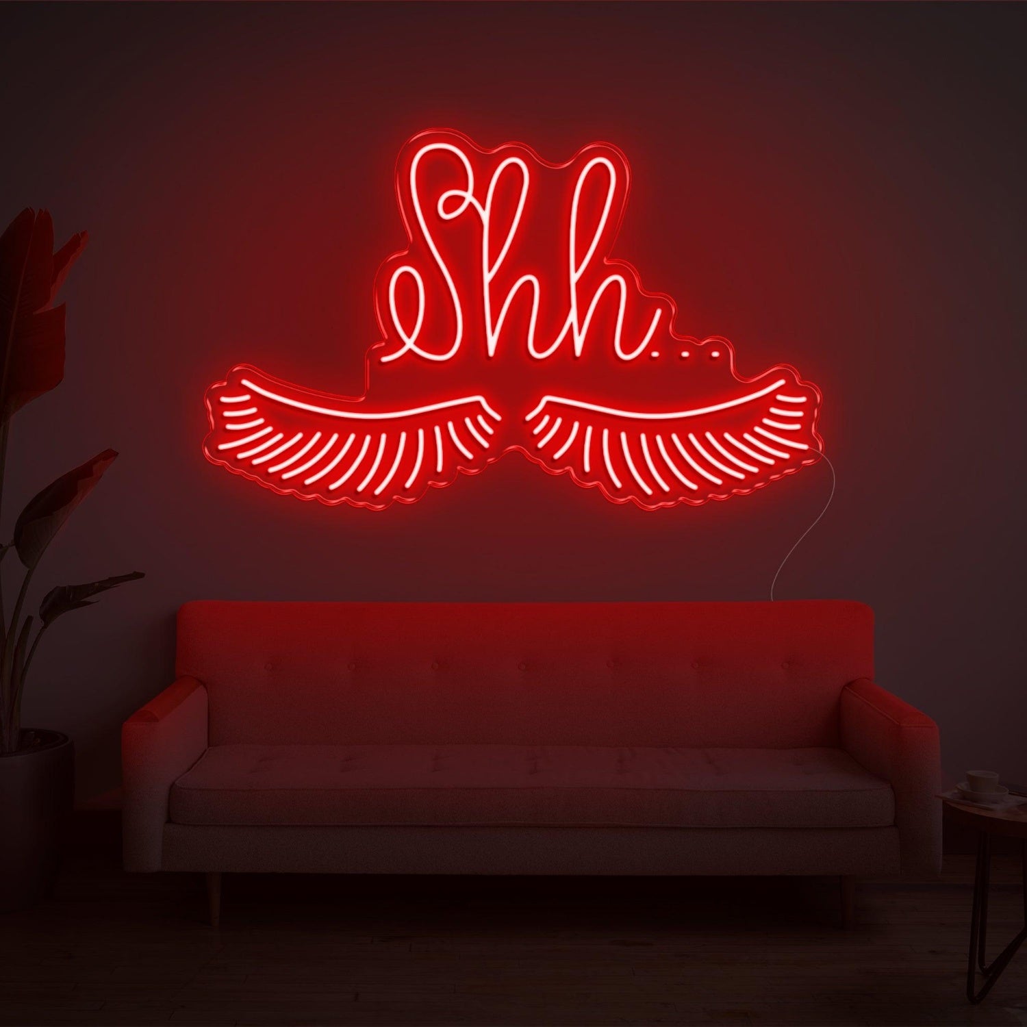 Shh With Eyelashes Led Neon Sign For Home Indoor Wall Decor | Shineneon