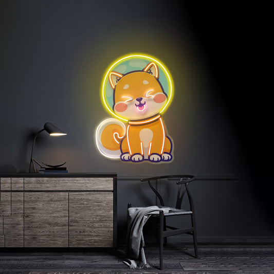 Shiba Asstonaut Led Neon Sign Light Custom Led Signs