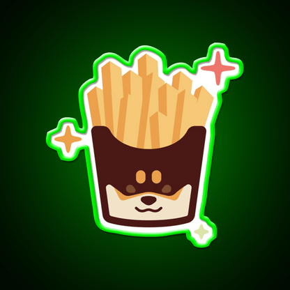 Shiba Fries Fast Food Led Neon Sign For Burger Place Rgb Color - Shineneon