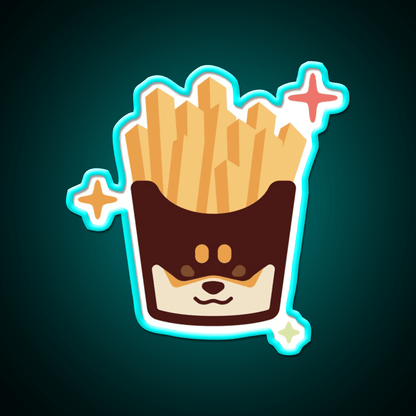 Shiba Fries Fast Food Led Neon Sign For Burger Place Rgb Color - Shineneon