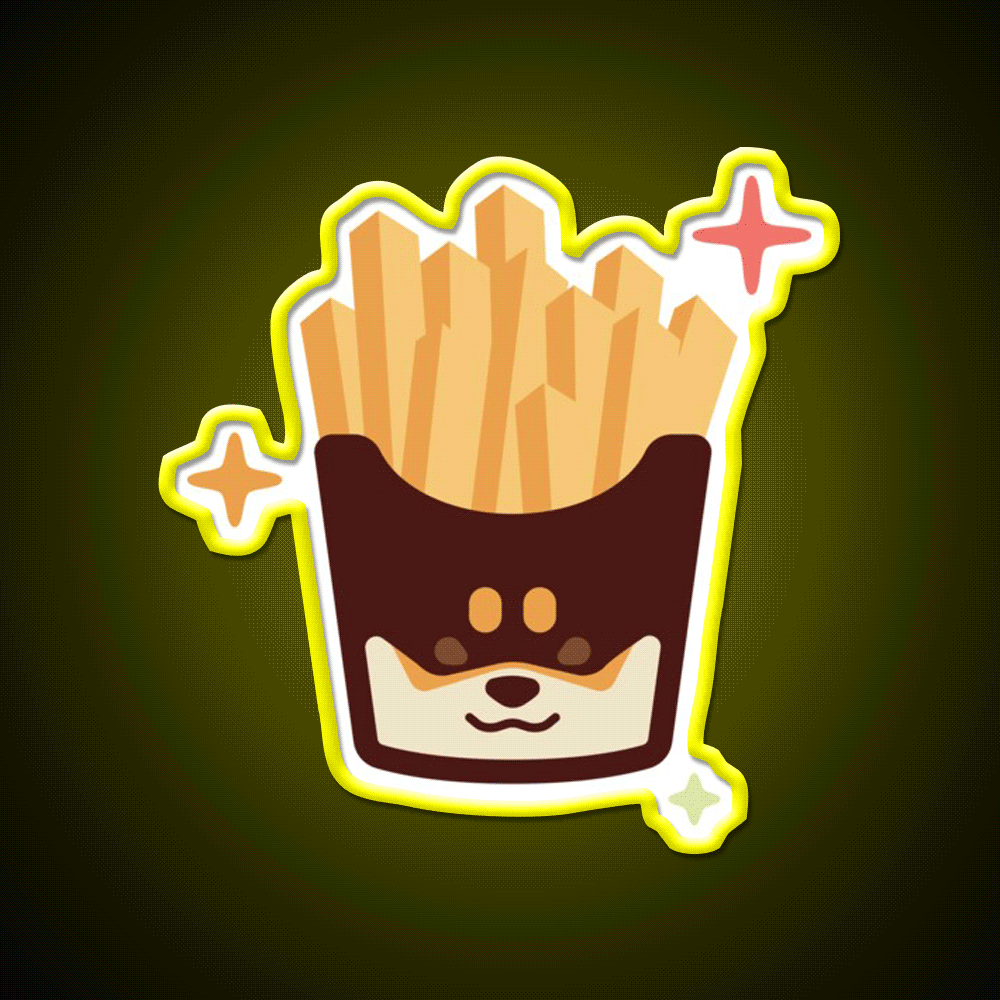 Shiba Fries Fast Food Led Neon Sign For Burger Place Rgb Color - Custom LED neon sign front view