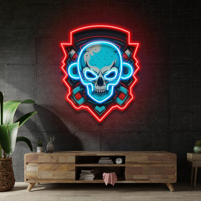 Shield Monkey Skull Acrylic Led Neon Sign | Shineneon