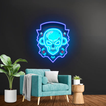Shield Monkey Skull Led Neon Sign Light Custom Led Signs - Shineneon