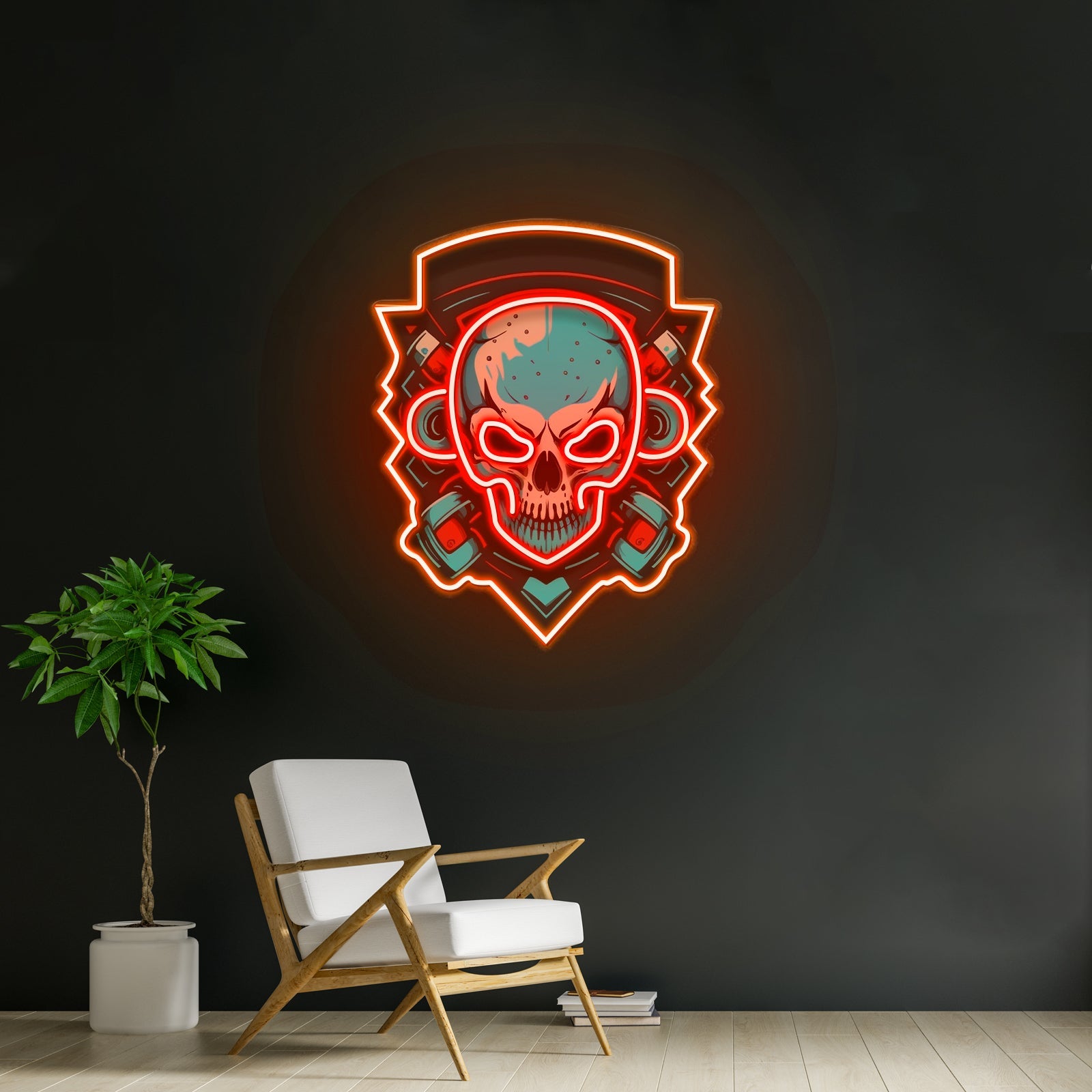 Shield Monkey Skull Led Neon Sign Light Custom Led Signs - Shineneon