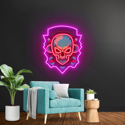 Shield Monkey Skull Led Neon Sign Light Custom Led Signs - Shineneon
