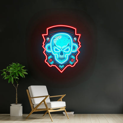 Shield Monkey Skull Led Neon Sign Light Custom Led Signs - Shineneon