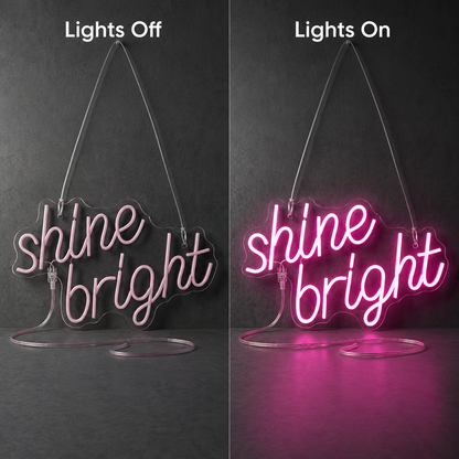 Shine Bright LED Neon Sign - 06 Day Night Comparison
