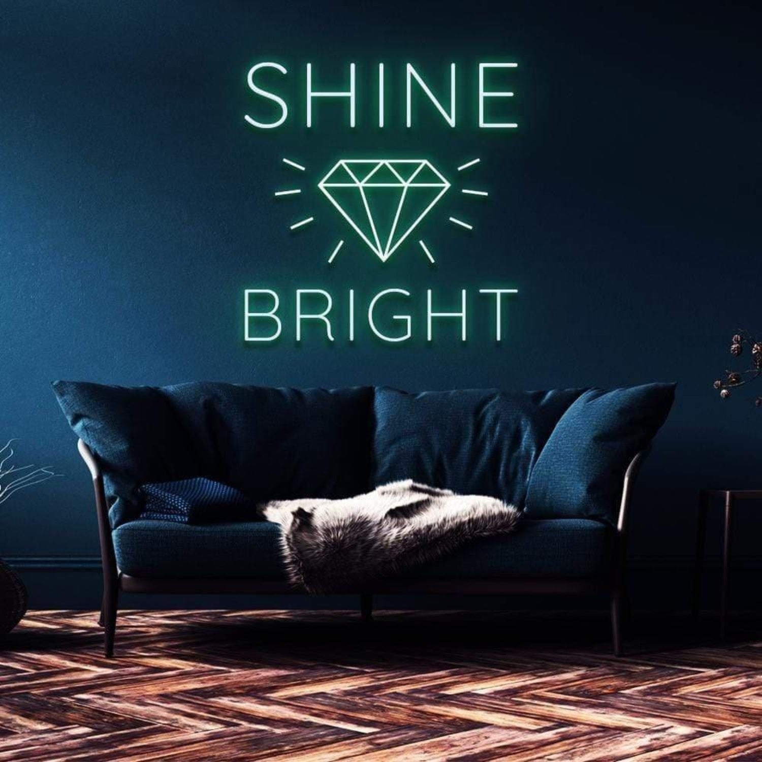 Shine Bright Light Green Diamond Rays Led Neon Sign For Modern Home Decor | Shineneon