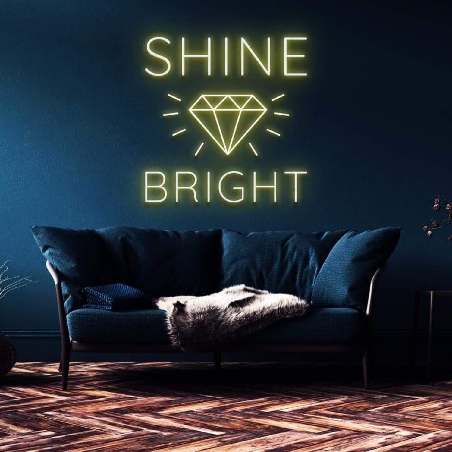 Shine Bright Light Green Diamond Rays Led Neon Sign For Modern Home Decor | Shineneon