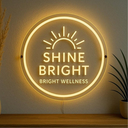 Shine Bright Wellness Acrylic Business Logo Sign - Shineneon