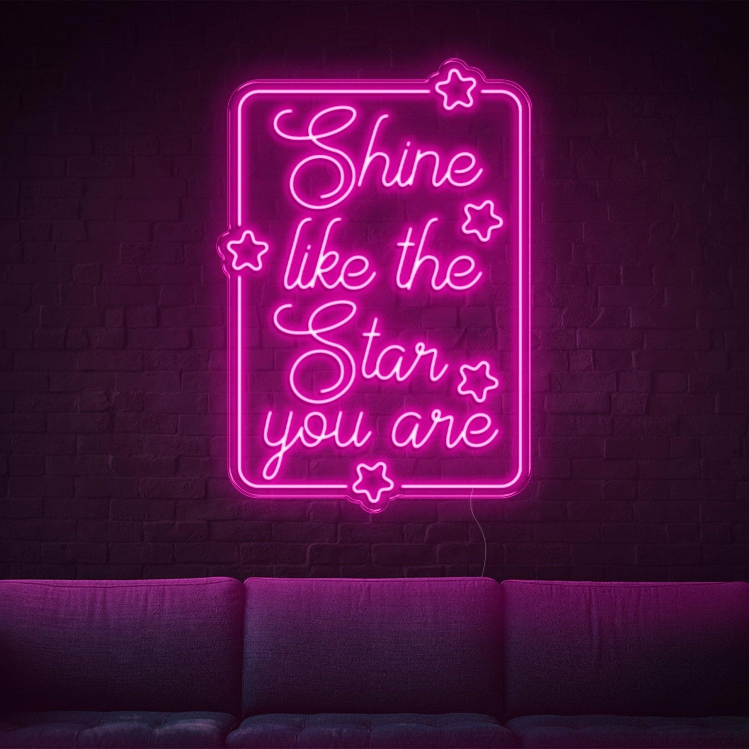 Shine Like The Star Warm Yellow Led Neon Sign With Stars For Home Wall Decor | Shineneon