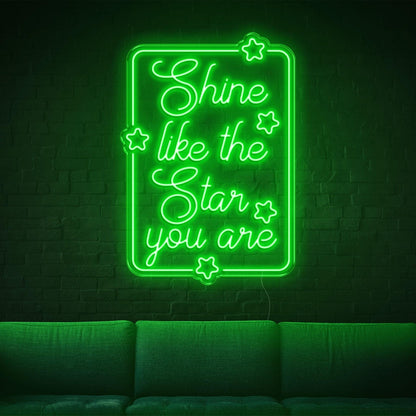 Shine Like The Star Warm Yellow Led Neon Sign With Stars For Home Wall Decor | Shineneon