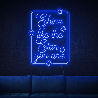 Shine Like The Star Warm Yellow Led Neon Sign With Stars For Home Wall Decor | Shineneon