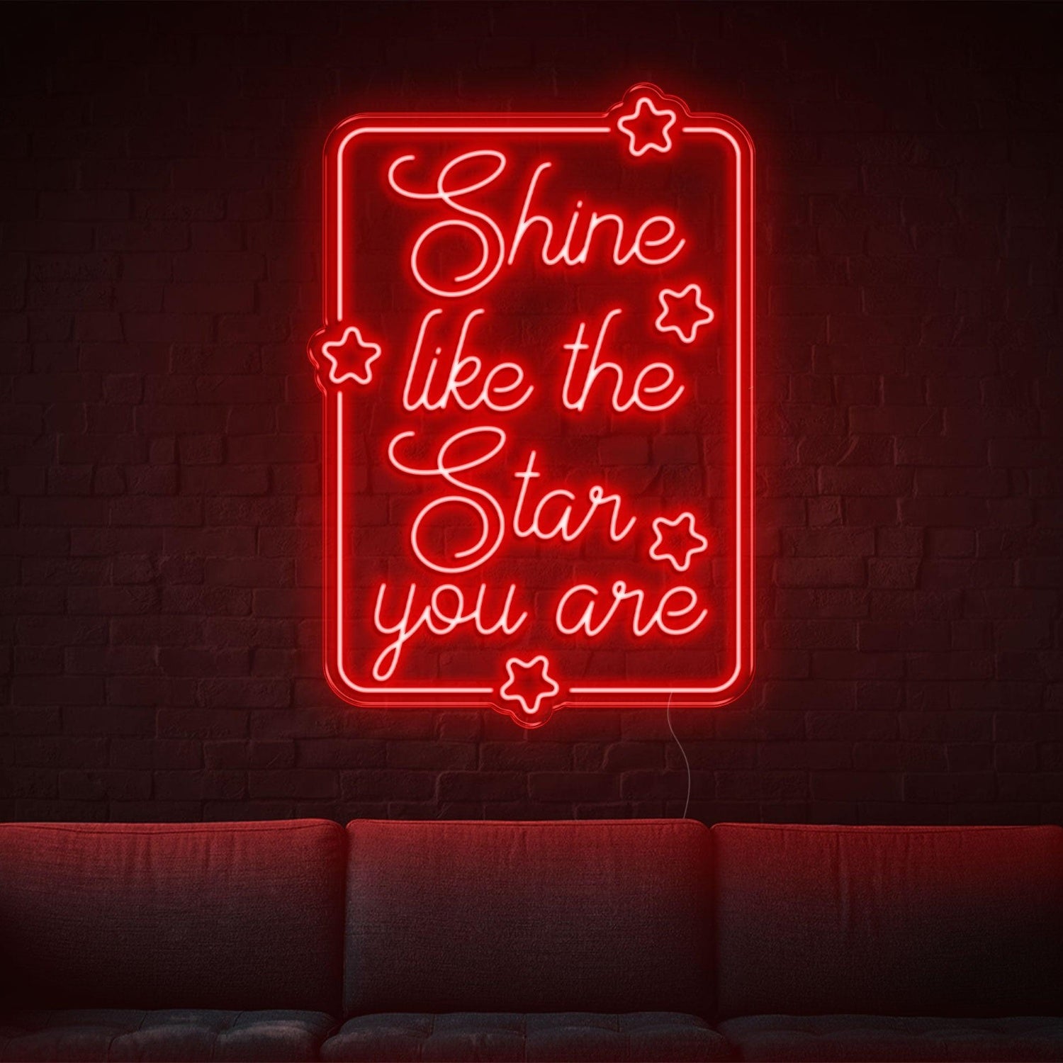 Shine Like The Star Warm Yellow Led Neon Sign With Stars For Home Wall Decor | Shineneon