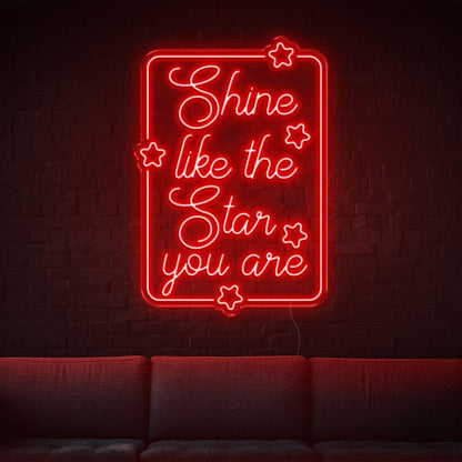 Shine Like The Star Warm Yellow Led Neon Sign With Stars For Home Wall Decor | Shineneon