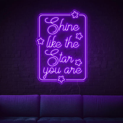 Shine Like The Star Warm Yellow Led Neon Sign With Stars For Home Wall Decor | Shineneon