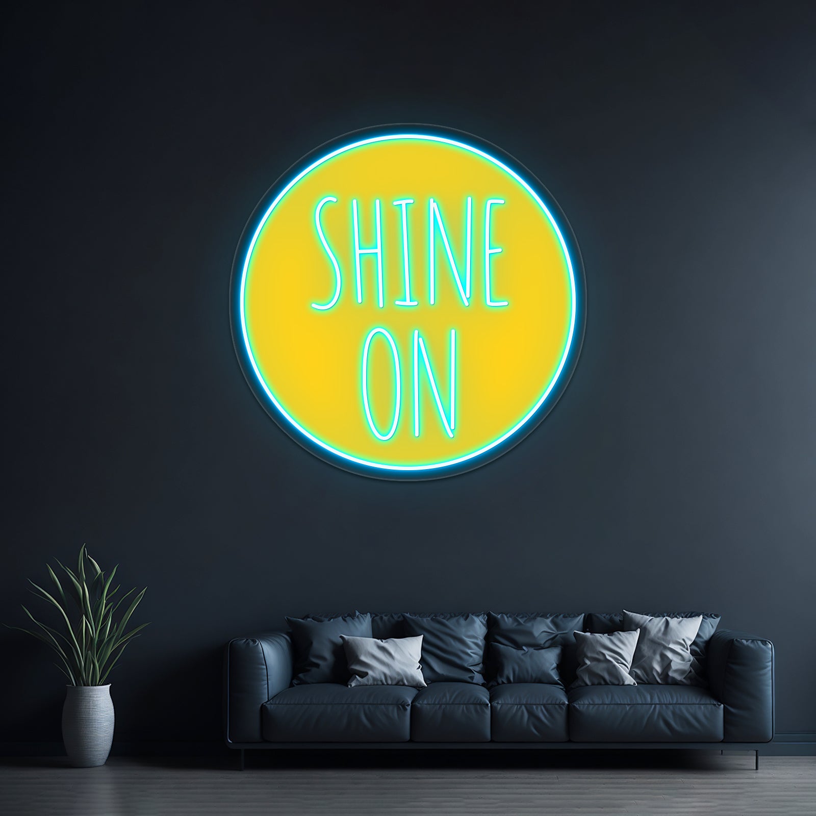 Shine On Word Art Text Design With Sun Wall Artwork Neon Signs | Shineneon