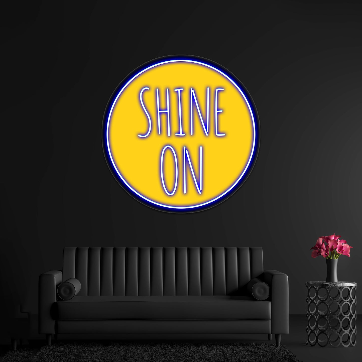 Shine On Word Art Text Design With Sun Wall Artwork Neon Signs