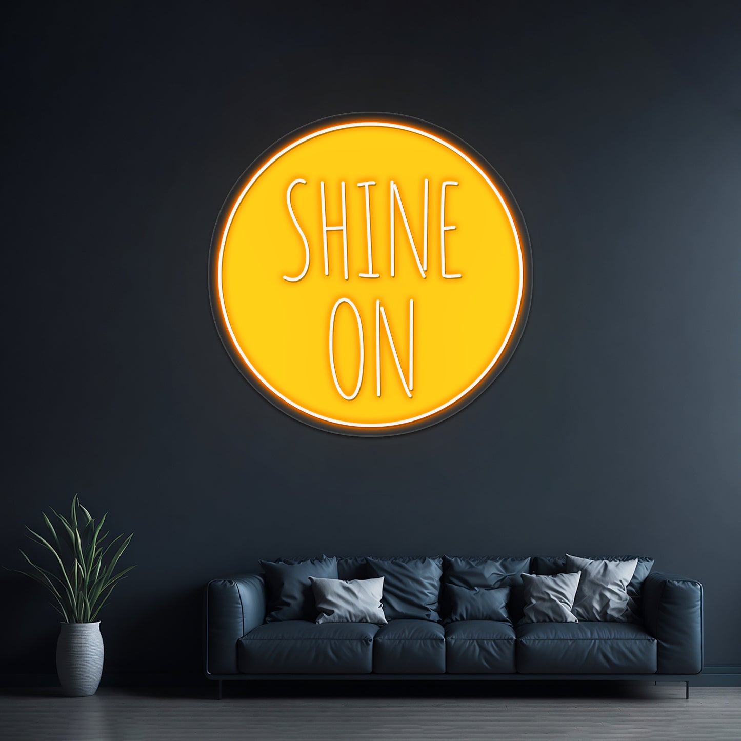 Shine On Word Art Text Design With Sun Wall Artwork Neon Signs