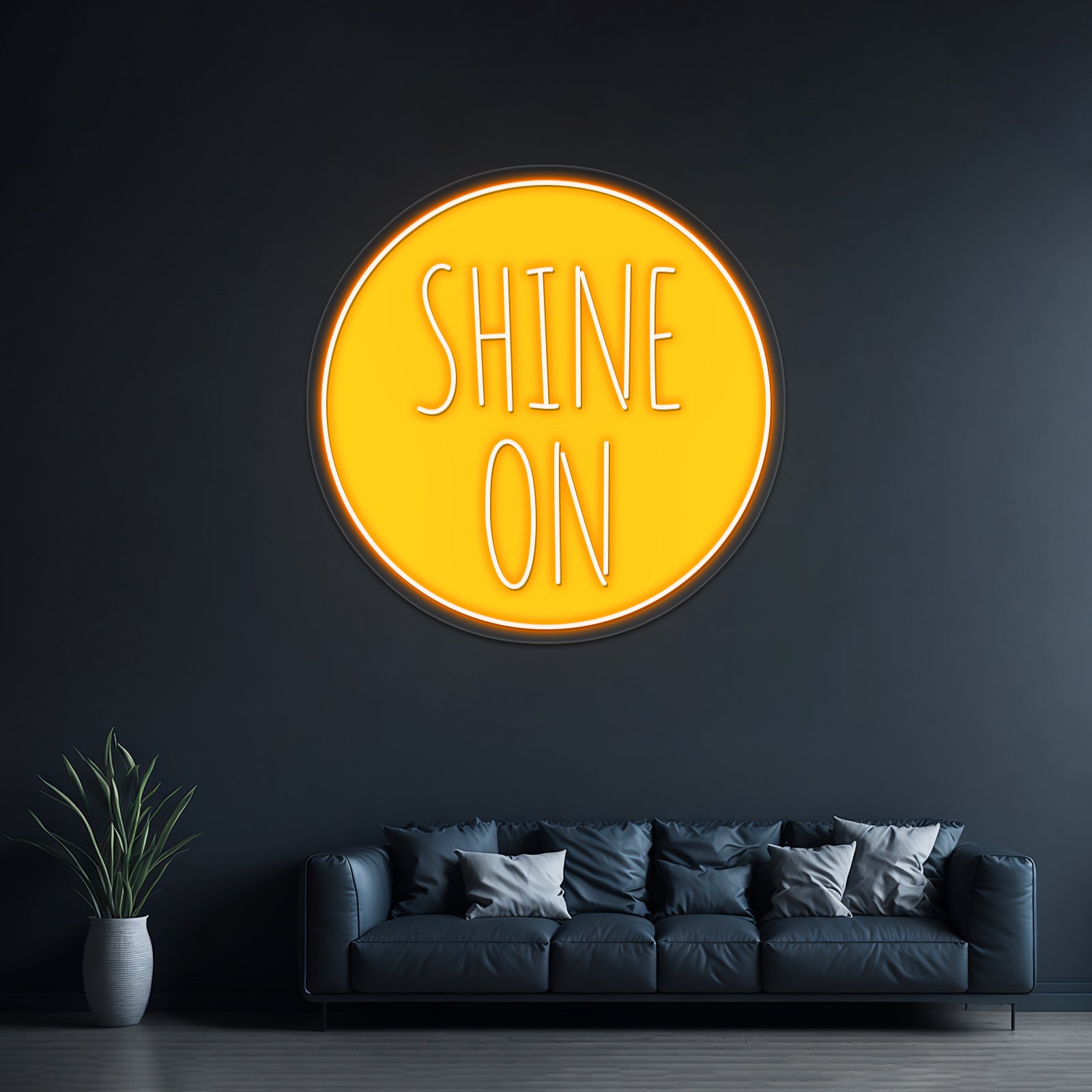 Shine On Word Art Text Design With Sun Wall Artwork Neon Signs | Shineneon
