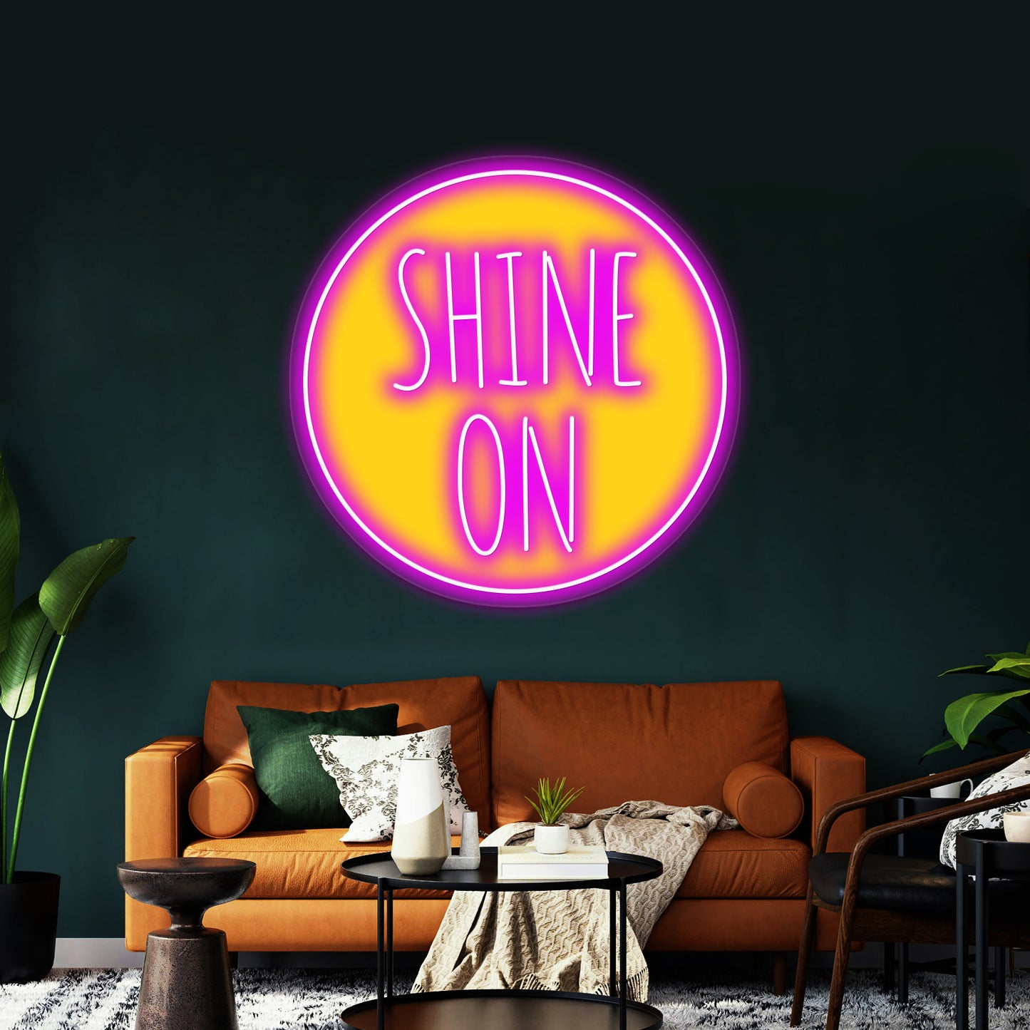 Shine On Word Art Text Design With Sun Wall Artwork Neon Signs