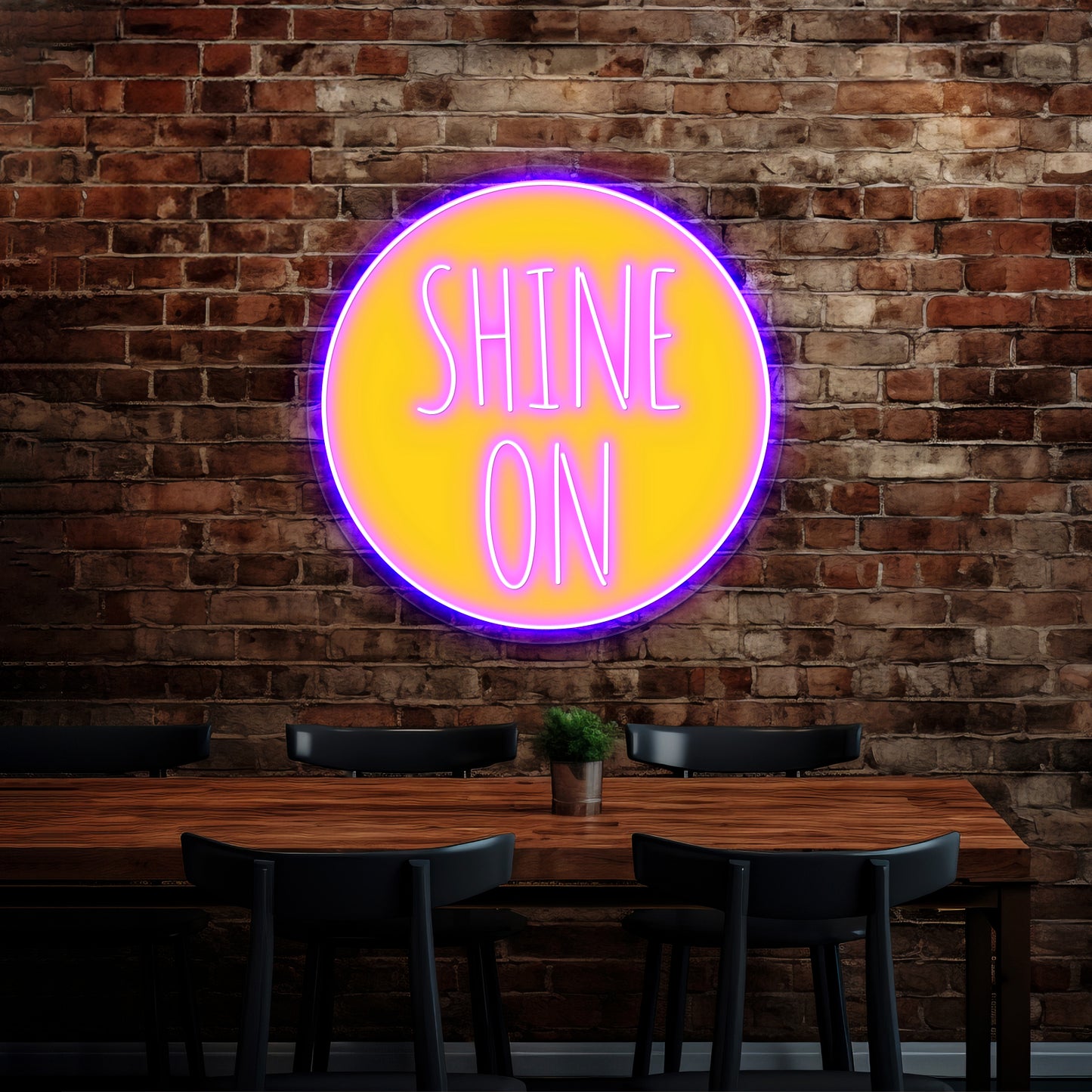 Shine On Word Art Text Design With Sun Wall Artwork Neon Signs