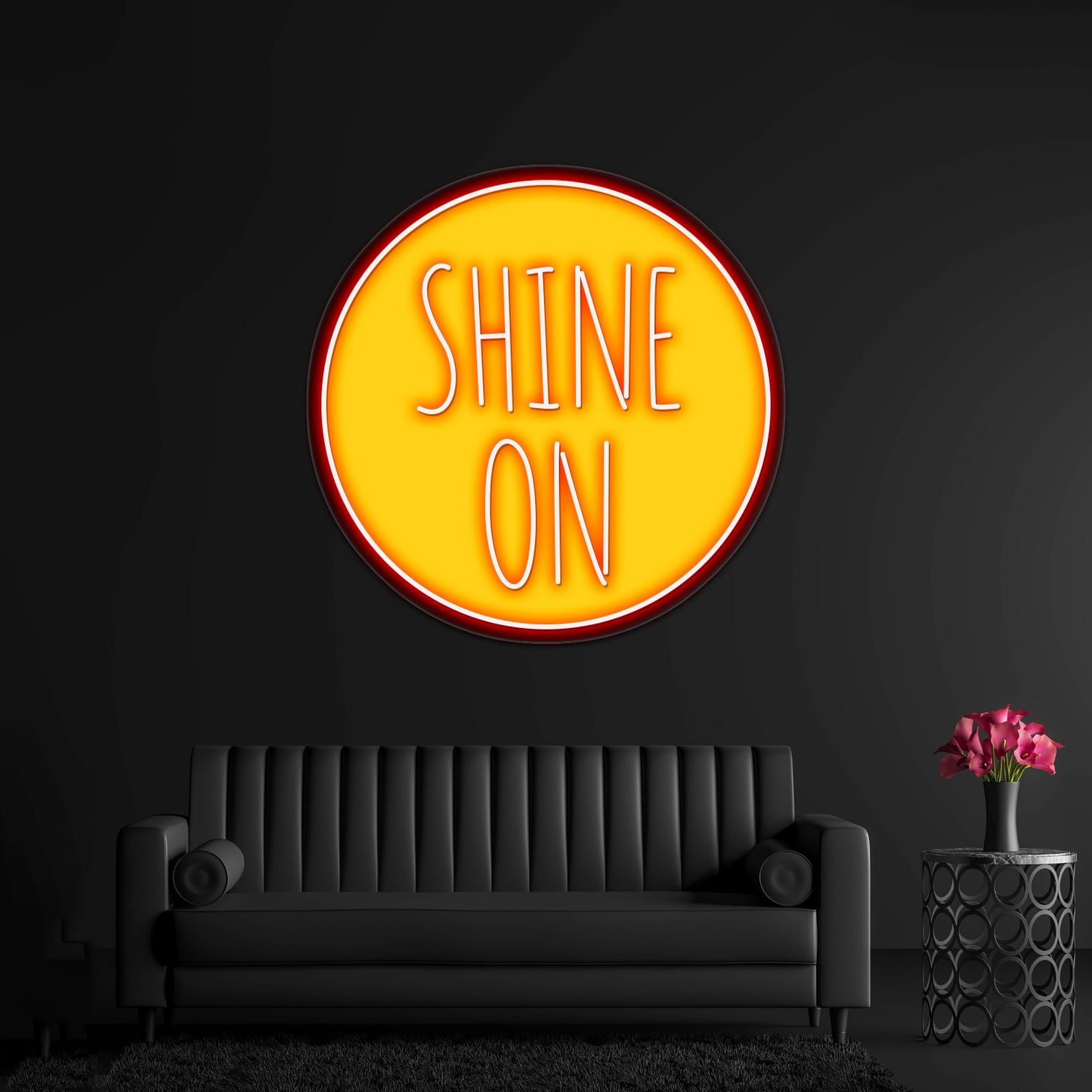 Shine On Word Art Text Design With Sun Wall Artwork Neon Signs