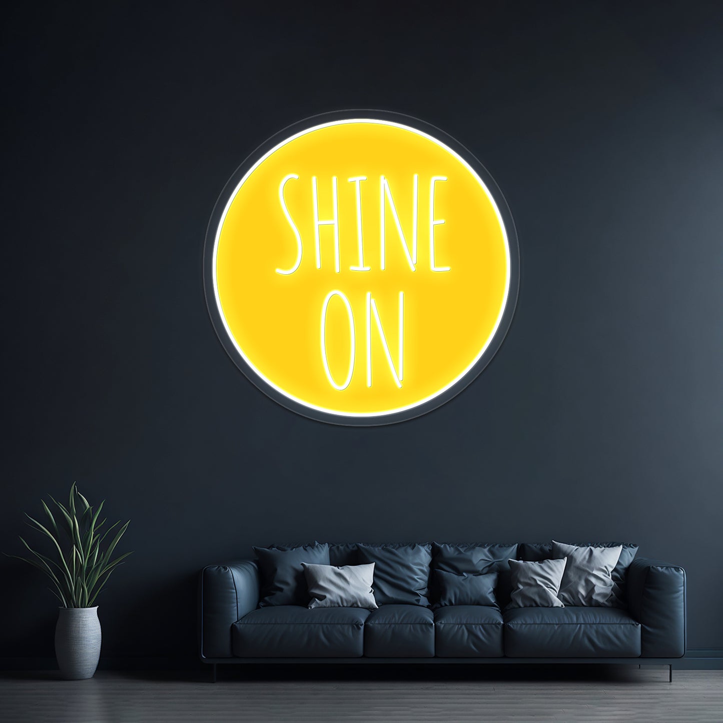 Shine On Word Art Text Design With Sun Wall Artwork Neon Signs