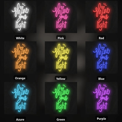 Shine Your Light LED Neon Sign Garage Man Cave Neon Sign color grid