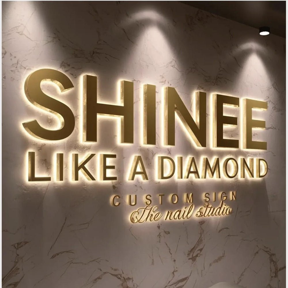 Shineelike A Diamon 3D Backlit Letters Business Metal Led Sign - Shineneon