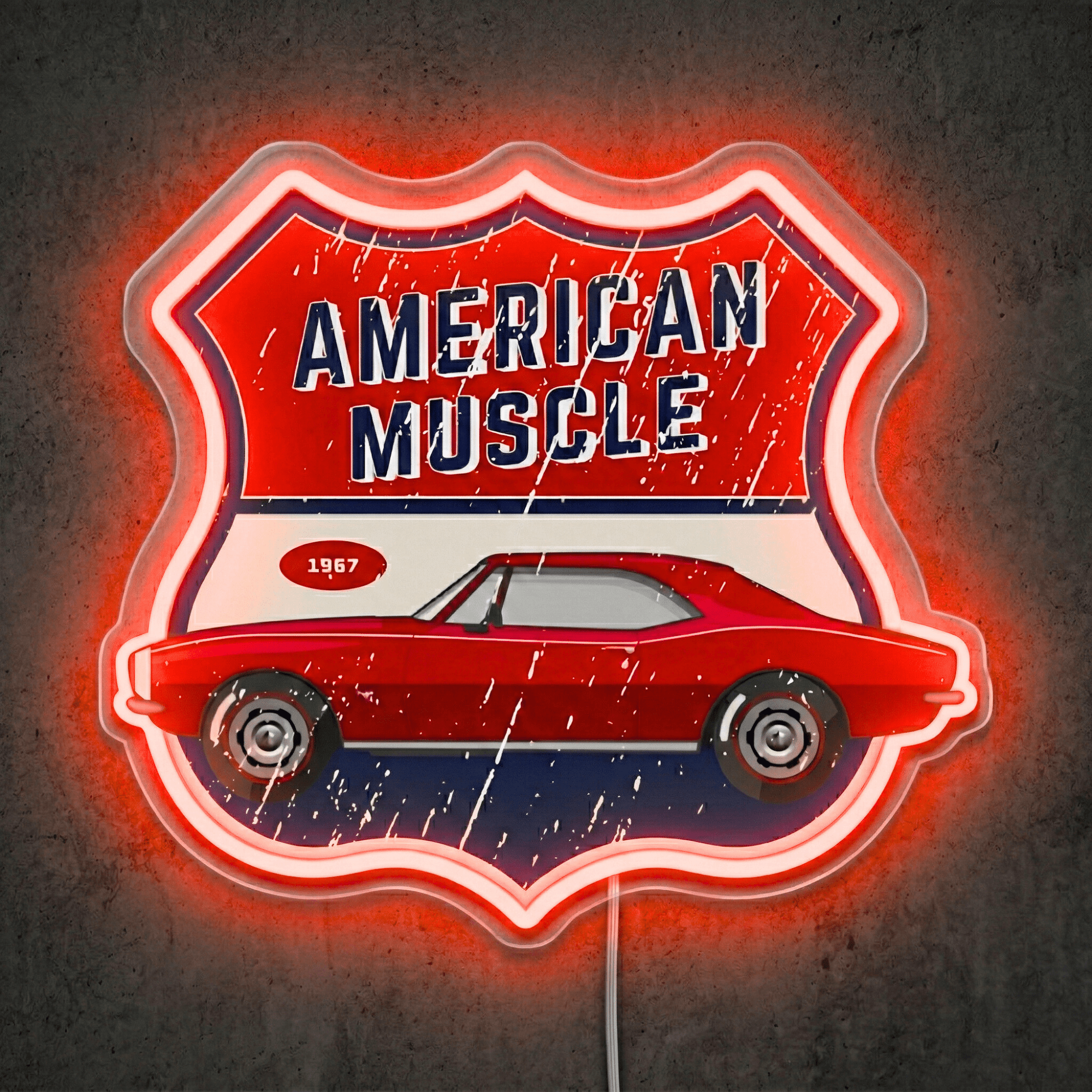 ShineNeon™ 1967 American Muscle Car LED Neon Sign - Retro Garage Wall Art USB Powered - Shineneon