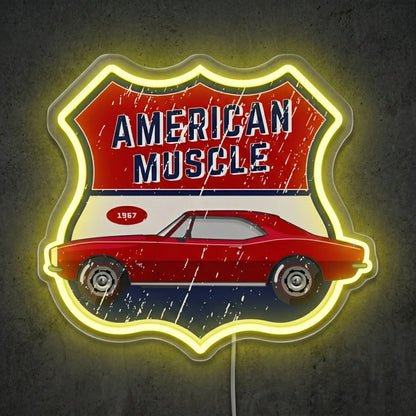 ShineNeon™ 1967 American Muscle Car LED Neon Sign - Retro Garage Wall Art USB Powered - Shineneon