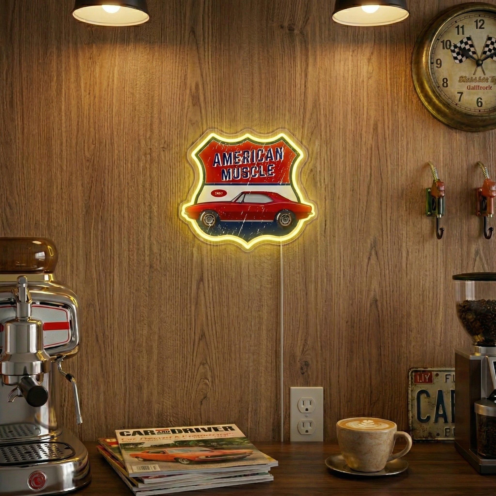 ShineNeon™ 1967 American Muscle Car LED Neon Sign - Retro Garage Wall Art USB Powered - Shineneon