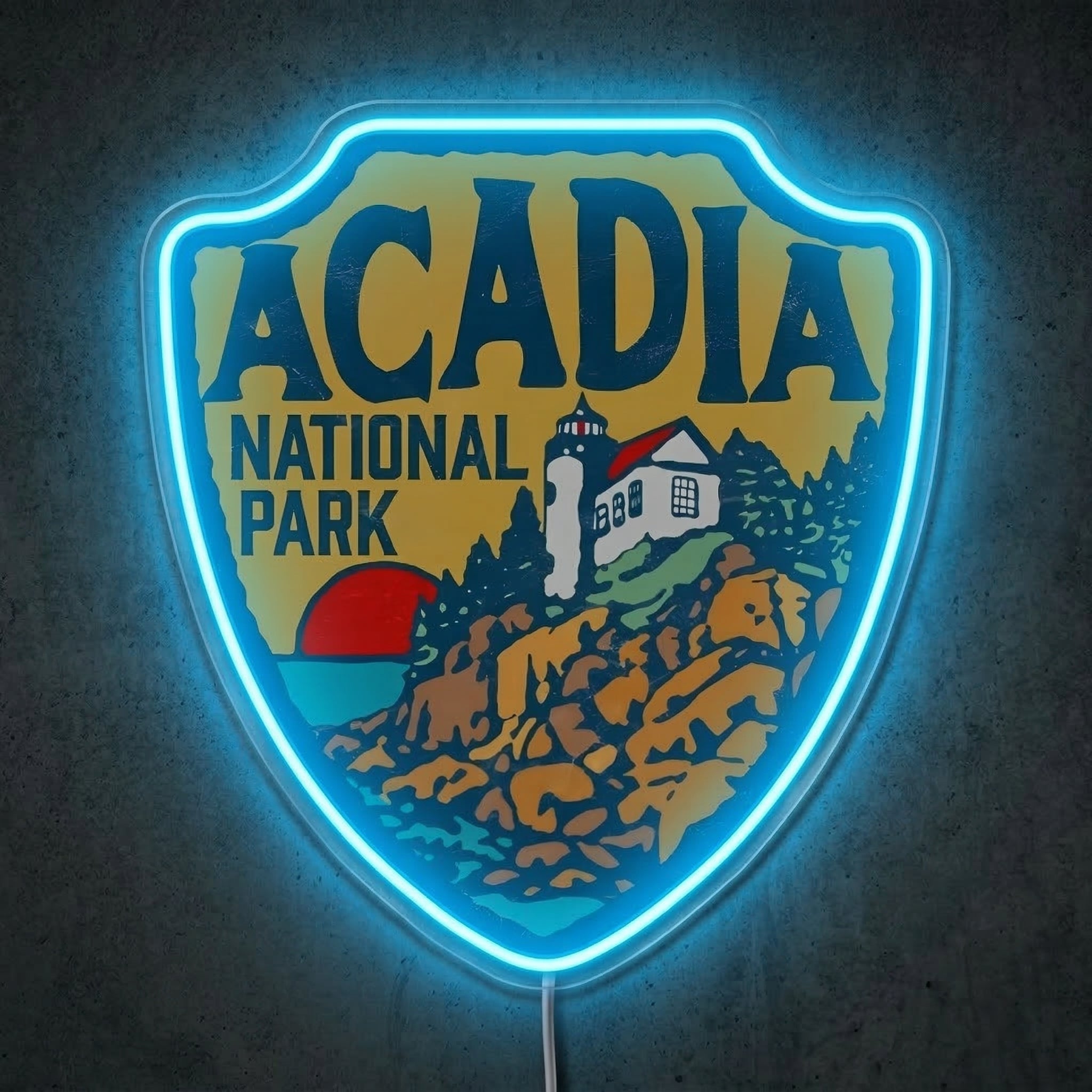 ShineNeon™ Acadia National Park Neon Sign Maine Lighthouse Coastal Decor USB Power Neon Sign - Shineneon
