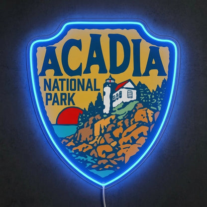 ShineNeon™ Acadia National Park Neon Sign Maine Lighthouse Coastal Decor USB Power Neon Sign - Shineneon