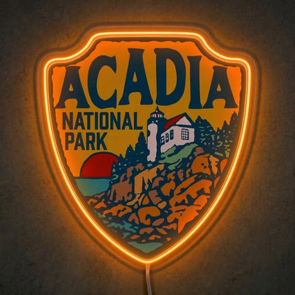 ShineNeon™ Acadia National Park Neon Sign Maine Lighthouse Coastal Decor USB Power Neon Sign - Shineneon