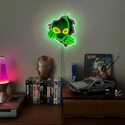 ShineNeon™ Alien LED Neon Sign - Galactic Green Neon Wall Decor for Man Cave & Gaming Room - Shineneon