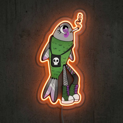 ShineNeon™ Alt Emo Fish Neon Sign Grunge Aesthetic Punk Wall Decor USB Powered Neon Sign - Shineneon