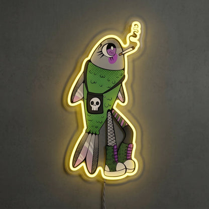 ShineNeon™ Alt Emo Fish Neon Sign Grunge Aesthetic Punk Wall Decor USB Powered Neon Sign - Shineneon