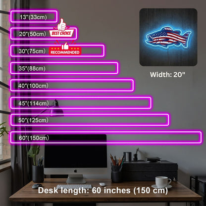 ShineNeon™ American Fish Flag neon sign USB Power - Shineneon