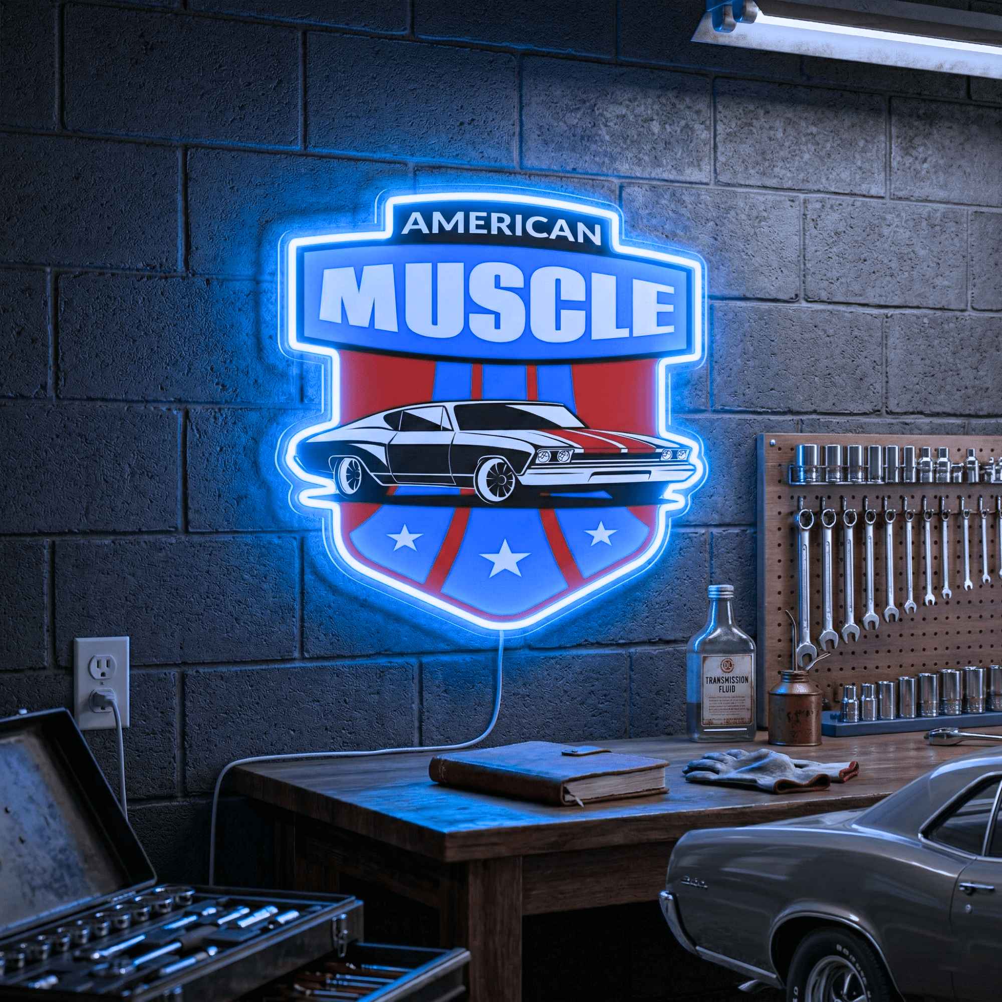 ShineNeon™ American Muscle Car LED Neon Sign Garage Wall Art USB Power - Shineneon
