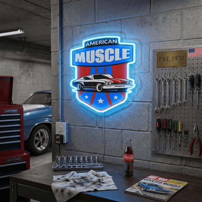ShineNeon™ American Muscle Car LED Neon Sign Garage Wall Art USB Power - Shineneon